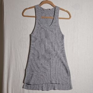 Athleta Gray Cotton Linen Ribbed Tank Top Size XS